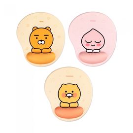 Kakao Friends Cushion Mouse Pad Wrist Rest (Choonsik/Ryan/Apeach) | Gel Wrist Support | Non-Slip Lycra Fabric | Designed in Korea